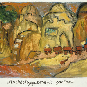 Archaeologically speaking, 2001, oil on handmade paper, 34" x 34"