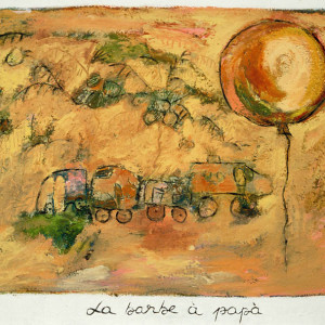 The Cotton-Candy, 2001, oil on handmade paper, 39’’ x 38’’